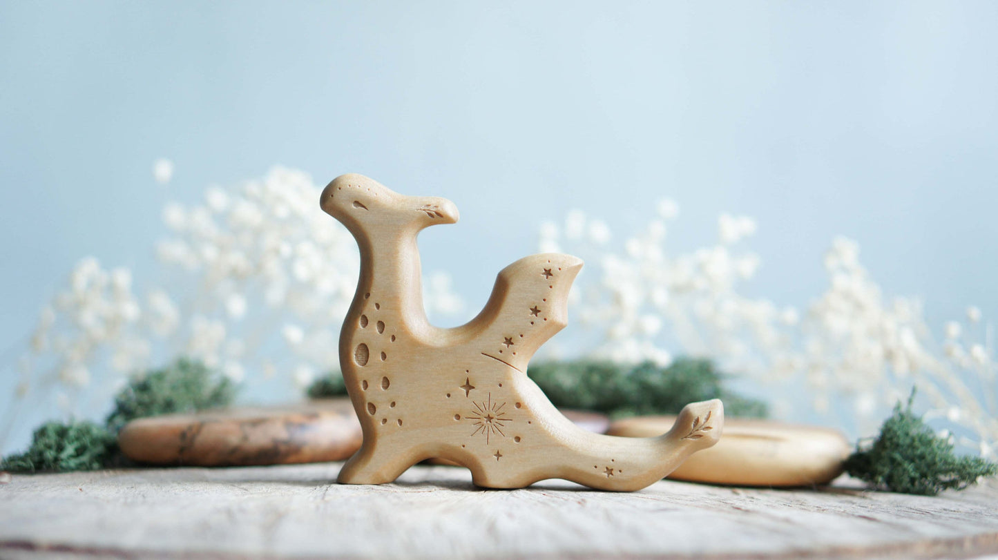 Wooden dragon set figurine (2 pcs) - Waldorf animal figurine - Wooden animal figurine - Wooden figurine nursery decor - Made in the U.S.A