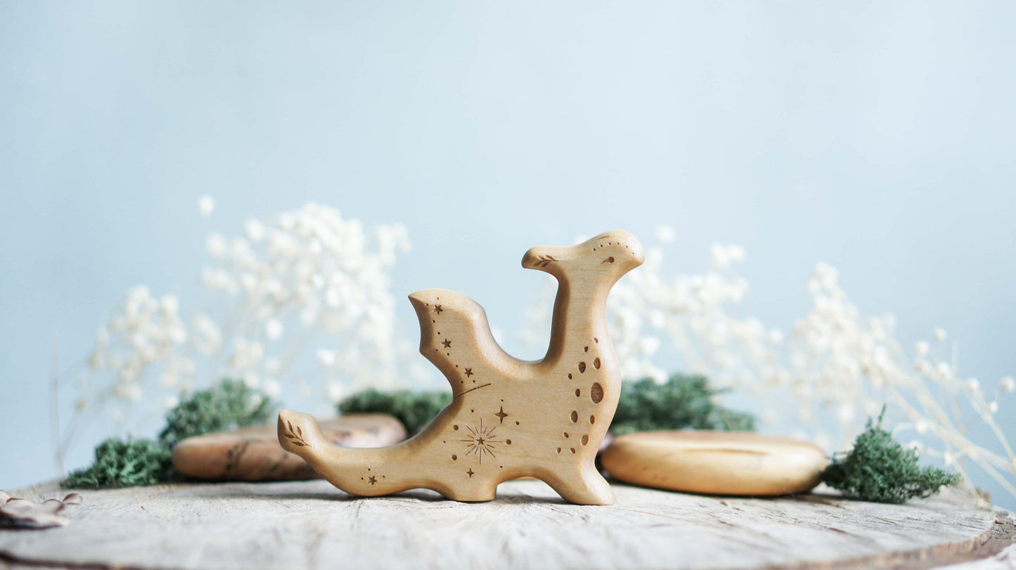 Wooden dragon set figurine (2 pcs) - Waldorf animal figurine - Wooden animal figurine - Wooden figurine nursery decor - Made in the U.S.A