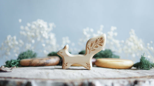 Squirrel wooden figurine - wooden squirrel figurine - Wooden figurine nursery decor -  Made in the U.S.A