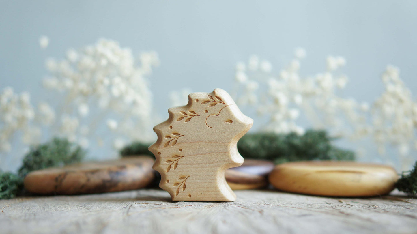 Hedgehog Wooden figurine - Waldorf wooden figurine - Forest animals figurines - Wooden figurine nursery decor - Made in the U.S.A