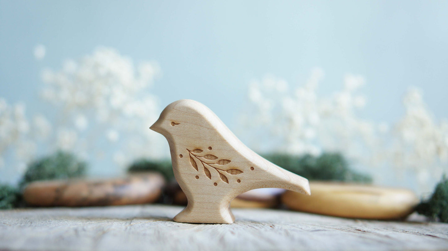 Bird wooden figurine (big size) - Waldorf bird figurine - Wooden figurine nursery decor - Made in the U.S.A