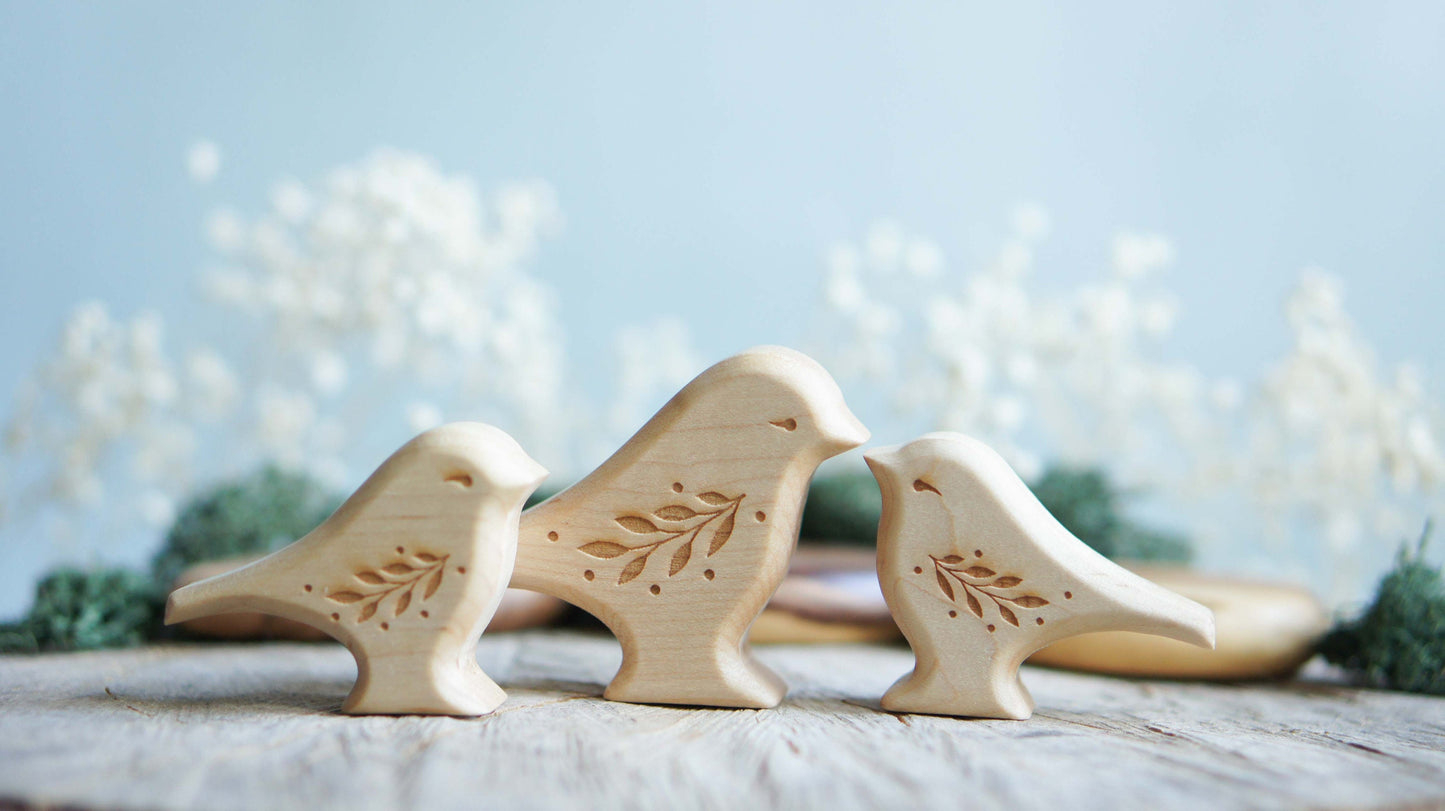 Bird wooden figurine (big size) - Waldorf bird figurine - Wooden figurine nursery decor - Made in the U.S.A