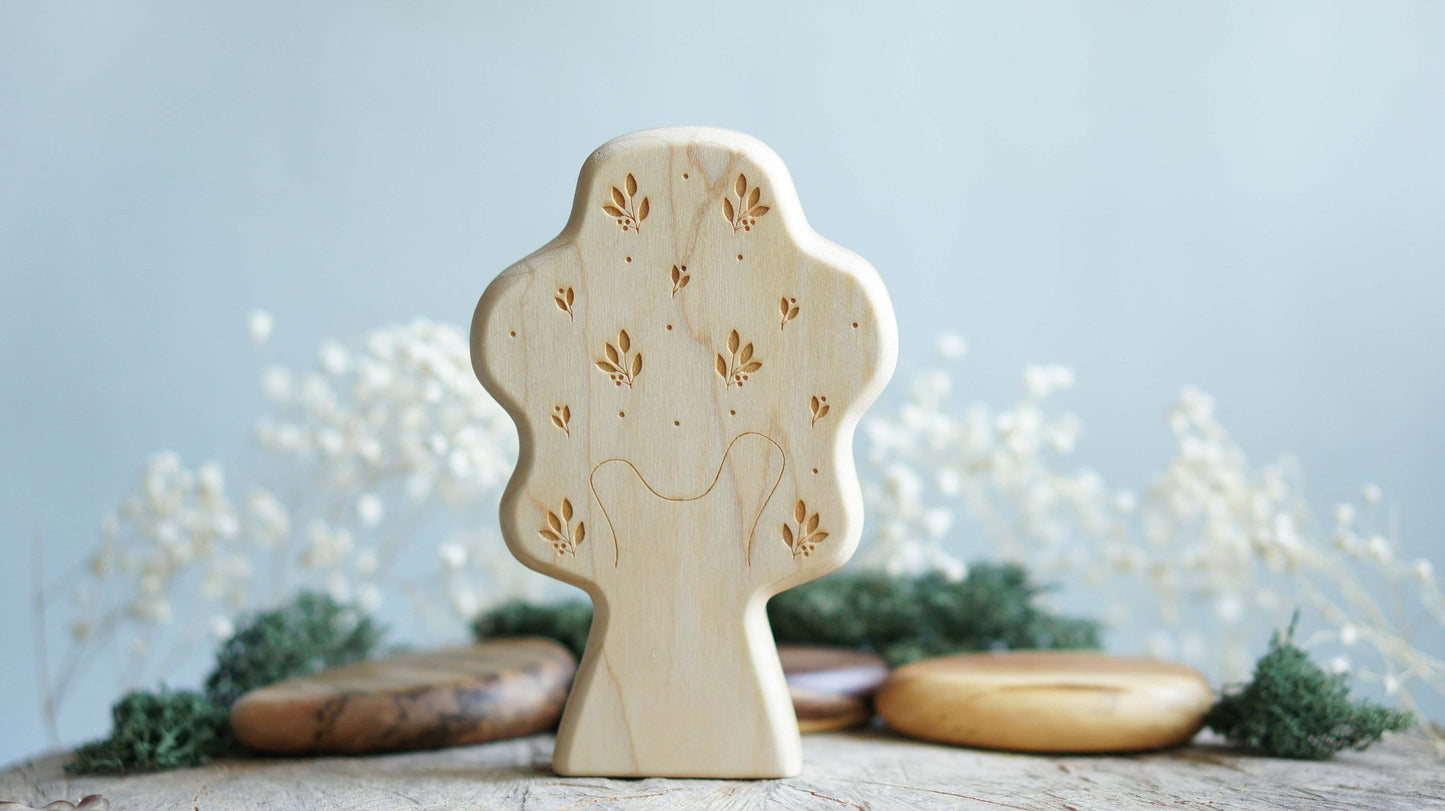 Wooden tree figurine - Wooden figurine nursery decor - Made in the U.S.A