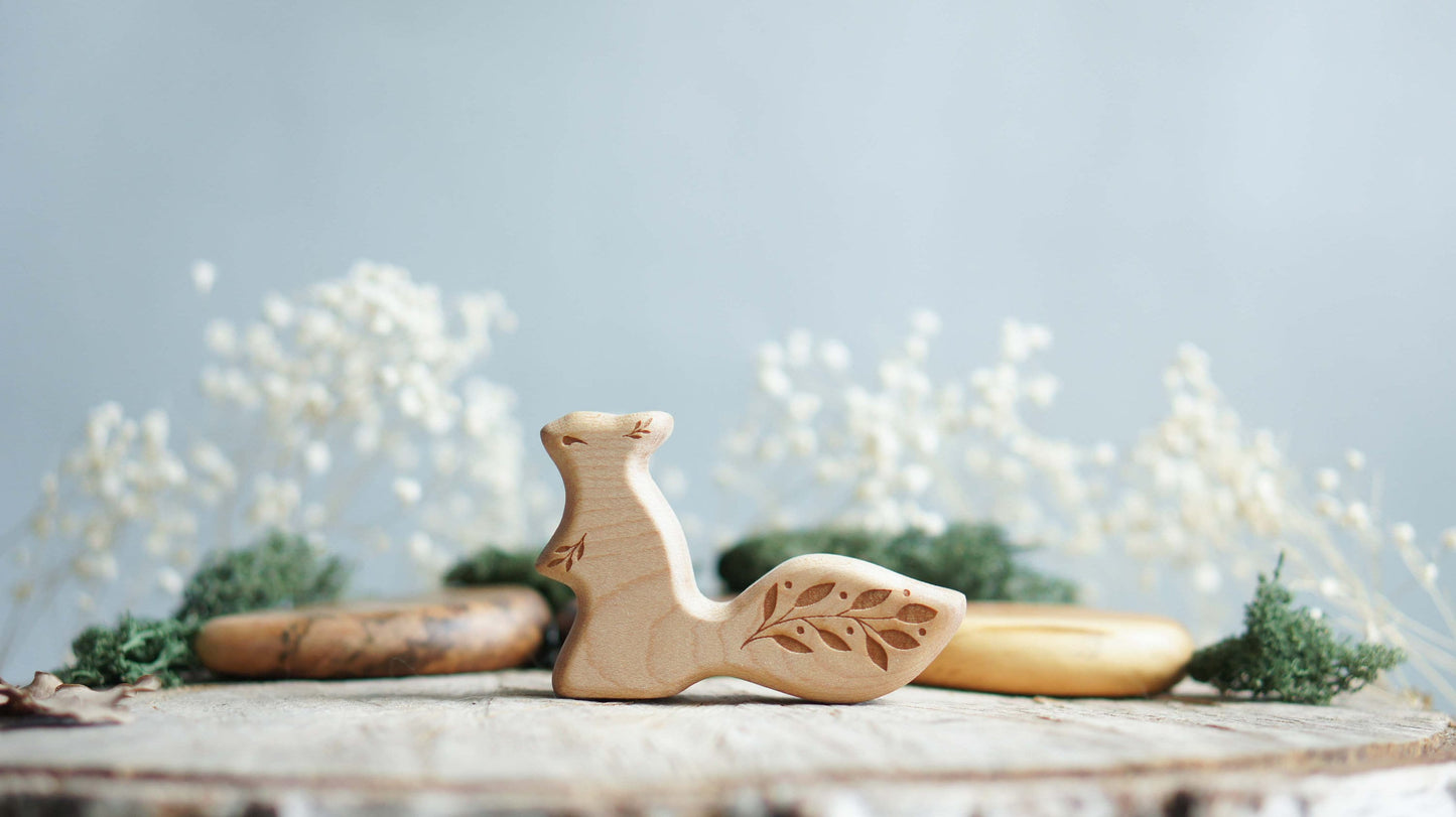 Wooden Squirrel figurine - Wooden figurine nursery decor - Made in the U.S.A