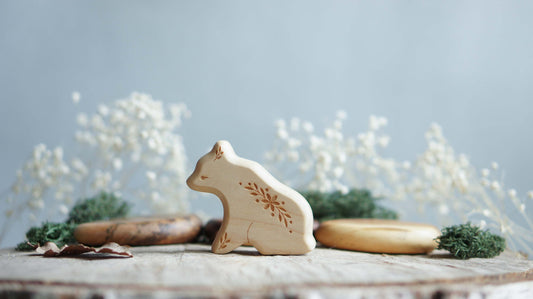 Wooden bear figurine -Bear wooden figurine - wooden bear figurine - Wooden figurine nursery decor - Made in the U.S.A