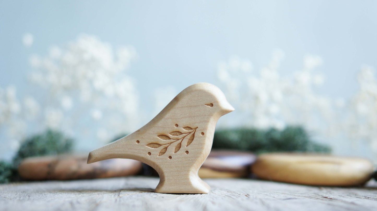 Bird wooden figurine (big size) - Waldorf bird figurine - Wooden figurine nursery decor - Made in the U.S.A