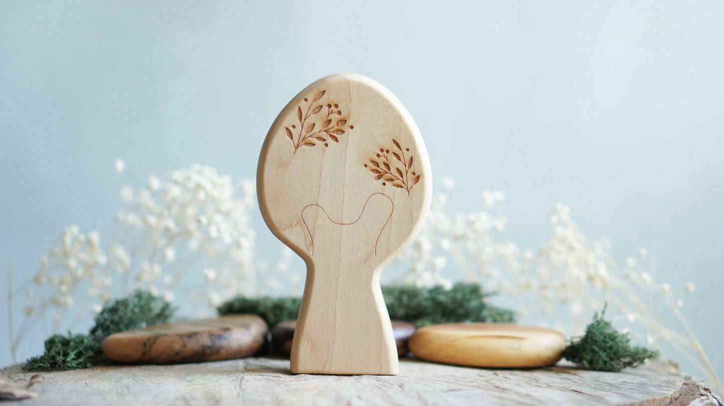 Wooden tree figurine - Wooden figurine nursery decor - Made in the U.S.A