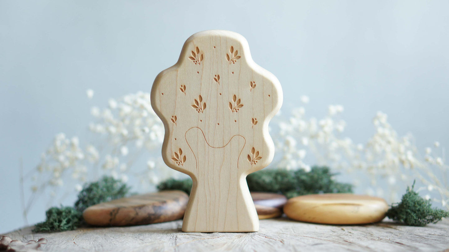 Wooden tree figurine - Wooden figurine nursery decor - Made in the U.S.A