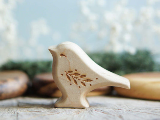 Bird wooden  figurine (small size) - Waldorf bird figurine - Wooden figurine nursery decor - Made in the U.S.A